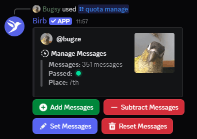 Message Quota preview